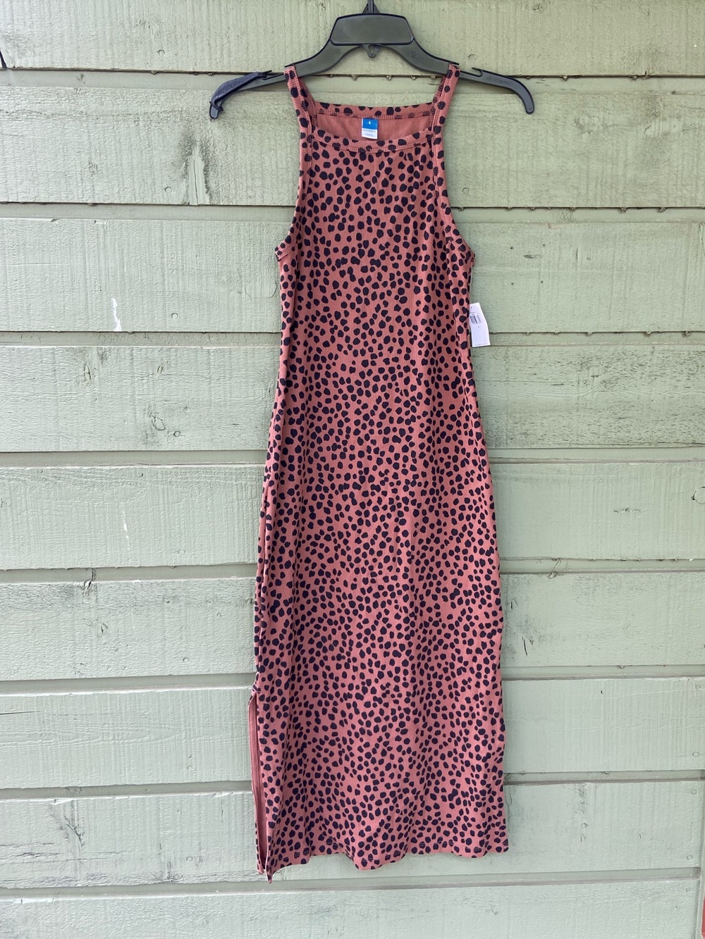 Old Navy Rust Pink Leopard-Print Maxi Dress